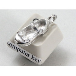 Pewter Charm, Mary Jane Shoe, with buckle and bow