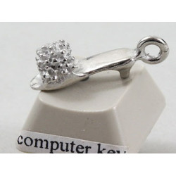 Pewter Charm, Shoe, fluffy slipper with heel