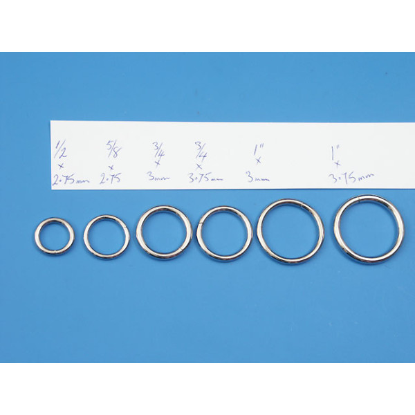Metal wire-formed O-ring 20mm x 2.5mm Nickel, each